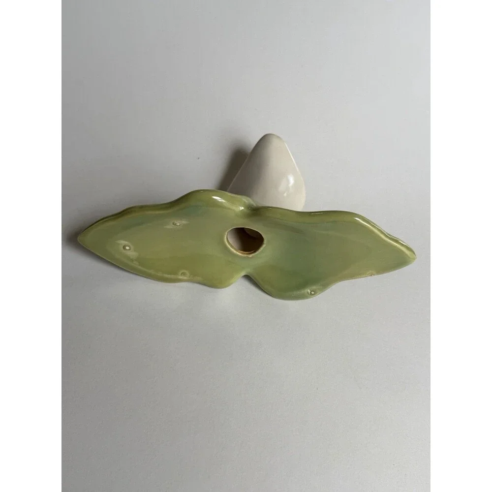 Vintage MCM Calla Lily Ceramic Candle Holders Pair Floral Muted Tones